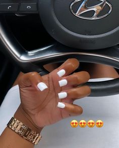 Short White Powder Nails, Overlay White Nails, White Nails On Natural Nails, Cute Square Nails Design, Short Nails White Acrylic, Plain White Square Nails, All White Nails Short, Simple Short Sets Nails