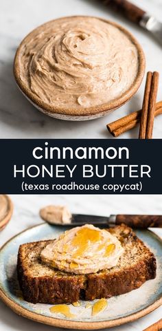 cinnamon honey butter on top of toasted bread