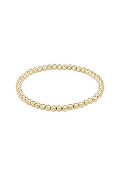 ENewton Classic Gold 4mm Bead Bracelet Classic Hand-strung Stretch Bracelet For Everyday, Classic Yellow Gold Stretch Bracelet For Everyday, Classic Gold, Christmas Wishlist, Roll On, Hand Beading, 14kt Gold, Bead Bracelet, High Performance