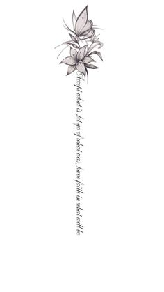 a drawing of a flower with words written below it on the bottom half of the page