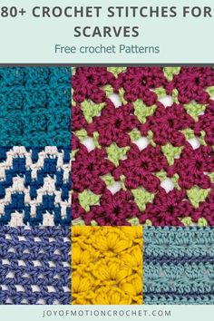 crochet stitches for scarves with the text overlay that says,'free crochet stitches for scarves '