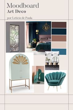 the mood board is designed to look like an art deco