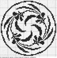 a cross - stitch pattern with the symbol of an eagle on it's face