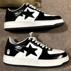 There Used But In Great Condition Dm Me If Your Interested. Bape Black And White, Bape Shoes, Bape Black, Bape Sneakers, Bape Sta, Ape Bape, Bathing Ape, A Bathing Ape, Shoe Game