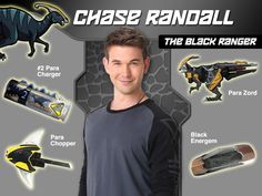 Chase Randall is the Black Dino Charge Ranger Chase Randall, Black Ranger