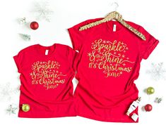 Family Christmas Shirts - Mom and Daughter Matching Christmas Outfits - Sparkly Christmas Shirts - Christmas Shirts for Women - Glitter Tee by ASparklyChicBoutique on Etsy Mom And Daughter Christmas Shirts, Mom Christmas Shirt, Mini Shirts, Mother Daughter Shirts, 21st Birthday Shirts, Christmas Shirts For Women, Matching Christmas Outfits, Sparkly Christmas, Glitter Tee