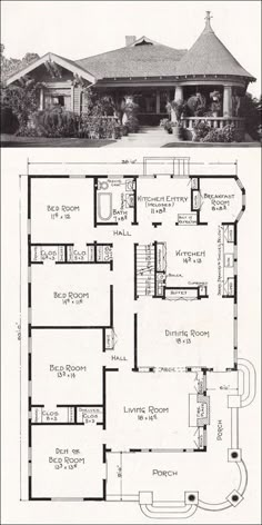 the floor plan for a house with two levels and an attached garage, which is also in