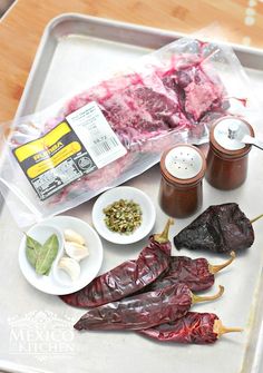 the ingredients are laid out on the tray to be used for making barbecue sauces