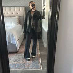 Never Worn Brand New Edgy Leather Outerwear For Fall, Leather Biker Outerwear For Night Out, Edgy Leather Jacket For Fall Workwear, Leather Biker Jacket For Night Out In Fall, Casual Leather Biker Jacket For Night Out, Anthropologie Jacket, Leather Jackets, Anthropologie, Leather Jacket