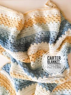 a crocheted blanket is laying on top of a white surface with the words,'center blanket crochet pattern '