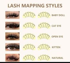 Lash Mapping Natural Eye, Lash Placement, Lash Tutorial, Lash Maps, Diy Lashes, It Makeup, Bigger Eyes, Lash Mapping