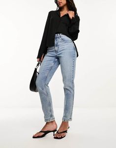 Jeans by ASOS DESIGN Your on or off-duty vibe Slim, tapered fit​ High rise Zip fly Five pockets Trendy Cropped Tapered Leg Jeans For Work, Trendy Cropped Tapered Jeans For Workwear, Trendy Tapered Leg Cropped Jeans For Work, Trendy Mom Fit Jeans With Tapered Leg, Trendy Mom Fit Tapered Leg Jeans, Mama Jeans, Fashion Basics, Winter Party Dress, Jeans Mom