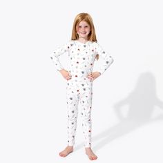 Bedtime Routine Hacks Bedtime can become a challenging process. Make it easier on yourself by having pajamas that they can't wait to get into to. These buttery soft pajamas for kids will feel super comfortable and soft, they may never want to get out of them. This long-sleeve fitted pajama set is exactly what your kids needs to look extra adorable as they sleep through the night (hopefully!) The bamboo-spandex blend is naturally wicking and gives plenty of stretch for daytime and nighttime play. About Me: Soft and cute pajamas for kids...really cute! Hypoallergenic for sensitive skin Pajama sizes range from, 2T to 6 years, perfect for sibling matching pajamas Oeko-Tex Certified to be completely free of chemicals and pesticides Fabric Content: 95% Rayon from Bamboo, 5% Spandex Style: Pajama Super Soft White Sleepwear For Sleepovers, Super Soft Comfortable White Sleepwear, White Super Soft Comfortable Sleepwear, Comfortable Super Soft White Sleepwear, Super Soft White Sleepwear, Playful White Sleepwear, White Super Soft Casual Sleepwear, Casual Super Soft White Sleepwear, Casual White Super Soft Sleepwear