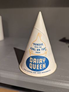 a paper cone sitting on top of a table