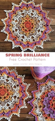 a crochet pattern with the words spring brillancee on it