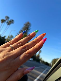 Neon Croc Nails Press on Nails Crocodile Nails Colorful Etsy Nails Crocodile, Croc Print Nails, Crocodile Nails, Croc Nails, Blooming Gel, Nails Colorful, Nails Press, Print Nails, Nails Almond