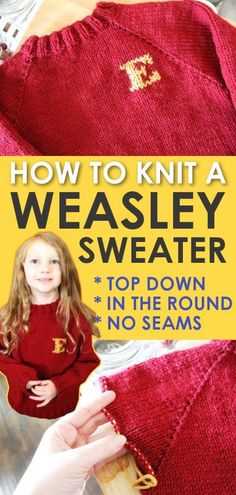 how to knit a weasely sweater top down in the round no seams book