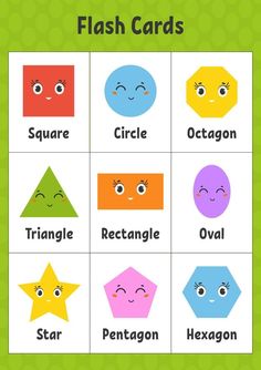 flash cards with different shapes and colors