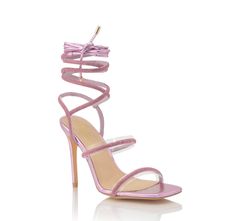 Ready for your close-up? Strut your stuff in the Hermosa - Pink sandals! True to Size for Most Heel Hight: 4.25” Embellished Around the Ankle Strap Lace-Up closure Pink Lace Heels, Soft Pink Heels, Pink Strap Heels, 16 Outfits, Sweet 16 Outfits, Pink Sandals Heels, Sparkly High Heels, Rhinestone High Heels, Pink High Heels