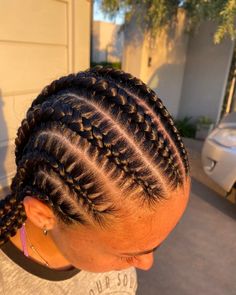 3 Braid Hairstyles, Masc Braids For Women, Simple Braids For Black Women Cornrows, Cornrow Hairstyles With Color, Trending Cornrows Hairstyles, Four Cornrows, 4 Braided Hairstyles, Four Braids, 6 Braids