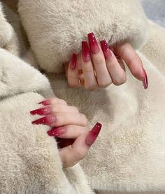 Hard Nails, Blush Nails, Glamorous Nails, Red Nail, Color Rojo