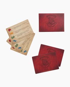 harry potter hogwarts business card game set with envelope and instructions for the wizard's spell