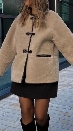 Mango Shearling Coat, Shearing Jacket, Cold Day Outfits