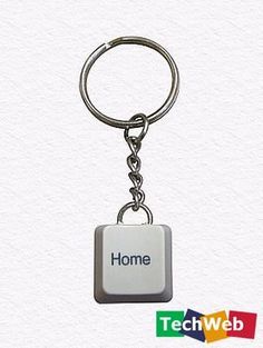 a computer keychain with the word home on it's front and back side