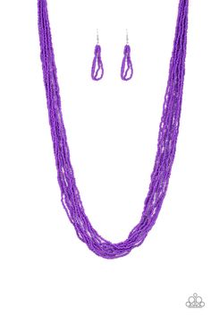 Congo Colada Purple Necklace-Jewelry-Ericka C Wise, $5 Jewelry-Ericka C Wise, $5 Jewelry Paparazzi accessories jewelry ericka champion wise elite consultant life of the party fashion fix lead and nickel free florida palm bay melbourne Jewelry Purple, Bling Necklace, Silver Bead Necklace, Purple Necklace, Paparazzi Accessories, Seed Bead Necklace, Paparazzi Jewelry, Trendy Jewelry, Necklace Earring Set