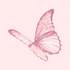 a pink butterfly flying in the air with bubbles on it's wings and back