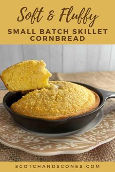 soft and fluffy small batch skillet cornbread is the perfect side dish for breakfast