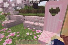 an image of a pink and green minecraft map