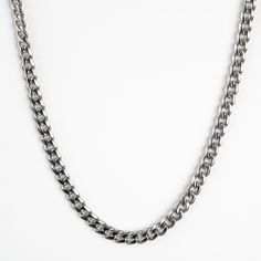 Mens silver necklace Trendy Silver Chain Necklace For Formal Occasions, Elegant Gunmetal Link Jewelry, Formal Stainless Steel Chain Necklace, Classic Formal Stainless Steel Chain Necklace, Modern Silver Chain Necklace With Adjustable Chain, Formal Stainless Steel Link Chain Necklace, Modern Everyday Necklace With Curb Chain, Modern Curb Chain Necklace For Everyday, Modern Everyday Curb Chain Necklace