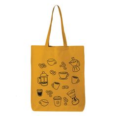 "Coffee Tote Bag, Coffee Lover, Friendly Bag, Shopping Bag, Farmers Market Tote Bag, Grocery Bag, Cotton Tote Bag, Book Bag, Coffee Starbucks 6.0 oz., 100% cotton 20\" self-fabric handles 9\" handle drop Bottom gusset 15\"W x 16\"H x 3\"D" Rectangular Coffee Travel Bag, Coffee-colored Rectangular Travel Bag, Everyday Yellow Gift Bag, Yellow Canvas Gift Bag For Everyday Use, Eco-friendly Yellow Everyday Bag, Everyday Bucket Canvas Bag For Gifts, Bucket-shape Canvas Gift Bag For Everyday Use, Bucket Canvas Bag For Everyday Use, Bucket Canvas Bag For Daily Use