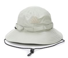 Look good and feel good all at once when you wear this Adidas boonie hat. A simple, clean design elevates your everyday look. Cotton feels extra comfortable. Adjust the chin strap for the perfect fit. A silicone Badge of Sport logo adds texture and depth. Moisture-wicking sweatband, Adjustable drawstring, Boonie bucket silhouette, Enamel eyelets | Adidas Men's Parkview Boonie in Putty Grey Adidas Adjustable Casual Bucket Hat, Adidas Casual Adjustable Bucket Hat, Sporty Bucket Hat With Curved Brim, Casual Durable Bucket Hat, Durable Casual Bucket Hat With Curved Brim, Casual Durable Bucket Hat With Curved Brim, Boonie Hat, Sport Logo, Sports Logo