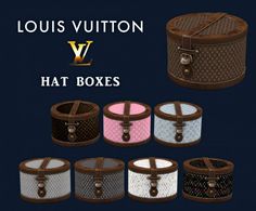 the louis vuitton hat boxes are all different colors