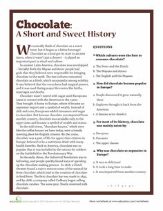 an article in the chocolate short and sweet history