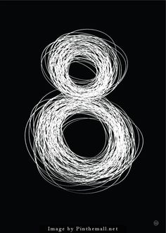 the number eight drawn in white on a black background