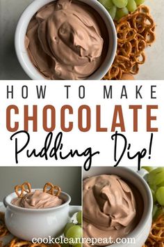 how to make chocolate pudding dip with pretzels and pretzels on the side