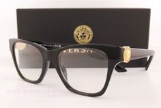 ad eBay - Find many great new & used options and get the best deals for Brand New VERSACE Eyeglass Frames 3341U GB1 Black for Women Size 52mm at the best online prices at eBay! Free shipping for many products! Versace Eyeglasses, Cool Glasses, Eye Glasses, Eyeglasses Frames, Cleaning Cloth, Sunglasses Accessories, Ebay Finds, Versace, Temple