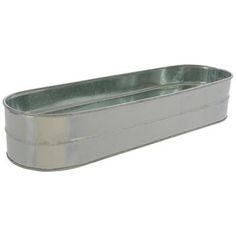 an empty metal container on a white background