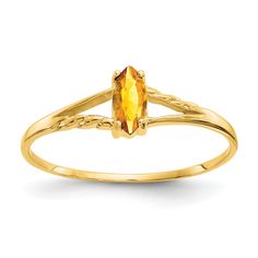 14k Yellow Gold Polished Citrine Birthstone Ring Citrine Birthstone Ring, Topaz Birthstone Ring, Birthstone Band, Citrine Birthstone, November Birthstone Jewelry, November Birthstone Ring, Topaz Birthstone, Yellow Rings, Citrine Stone