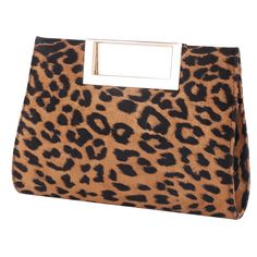 PRICES MAY VARY. High quality leopard-printed clutch purse with gold tone hardware for handles. CLOSURE: 2 snap buttons that can be firmly locked to secure your clutch . Roomy Capacity – W11.2 x H7 x D2 in . Interior 1 hidden zip pocket, capacious enough for iPhone 8 plus, toiletry, lipstick, wallet and other small daily essentials A removable 22"in gold O-shaped chain strap provides different looks as a clutch, a shoulder bag or a crossbody bag (O-shaped chain wouldn't caught or pulled hair or Leopard Clutch, Brown Leather Clutch, Balenciaga Leather, Michael Kors Clutch, Wedding Tote, Leather Clutch Wallet, Metallic Party, Cut It Out, Fall Items