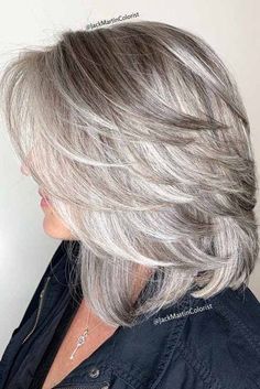 Hairstyles For Thick Hair, Medium Length Hairstyles, Medium Length Hair With Layers, Gray Hair Highlights, Short Hairstyles For Thick Hair, Hair Tutorials Easy, Hairstyle Gallery, Medium Hair Cuts