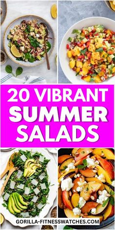 20 vibrant summer salads with text overlay