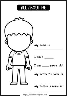 an all about me worksheet for kids