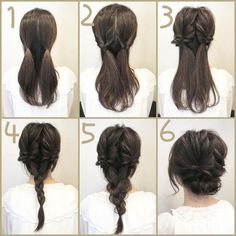 浴衣に合う簡単で可愛いヘアアレンジの手順説明画像1 Diy Wedding Hair, Long Hair Models, Up Dos For Medium Hair, Hair Prom, Braided Hairstyles Updo