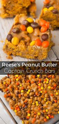 reese's peanut butter captain crunch bars are an easy dessert recipe that is perfect for halloween