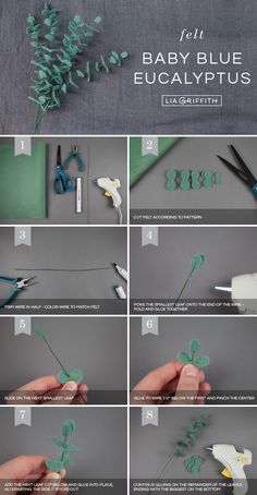 instructions for how to make baby blue eucalyptus flowers