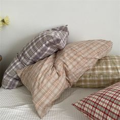 9 Colors Gingham Pillowcases Cotton Plaid Pillowcases Standard Size Pillowcases Gingham Bedding Accessories Envelope Pillowcases 29x19 - Etsy Gingham Bedding, Flannel Pillow, Rv Trips, Tumblr Bedroom, Plaid Bedding, Room Decorations, Room Setup, Bedding Accessories, Dream Bedroom